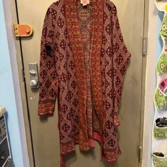 Boho shawl neck Cardigan Duster Sweater / Jacket - Picture 6 of 16